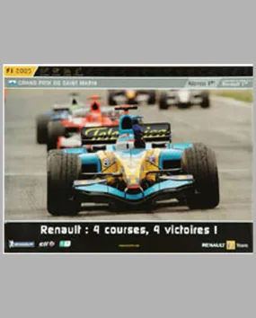 2005 Renault victory poster "4 Courses, 4 Victoires"