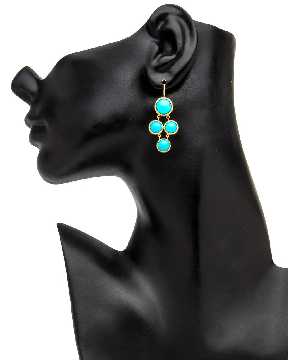 4 Turquoise Stone Earrings