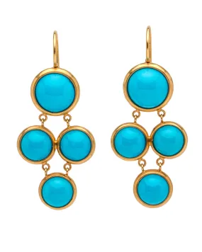 4 Turquoise Stone Earrings