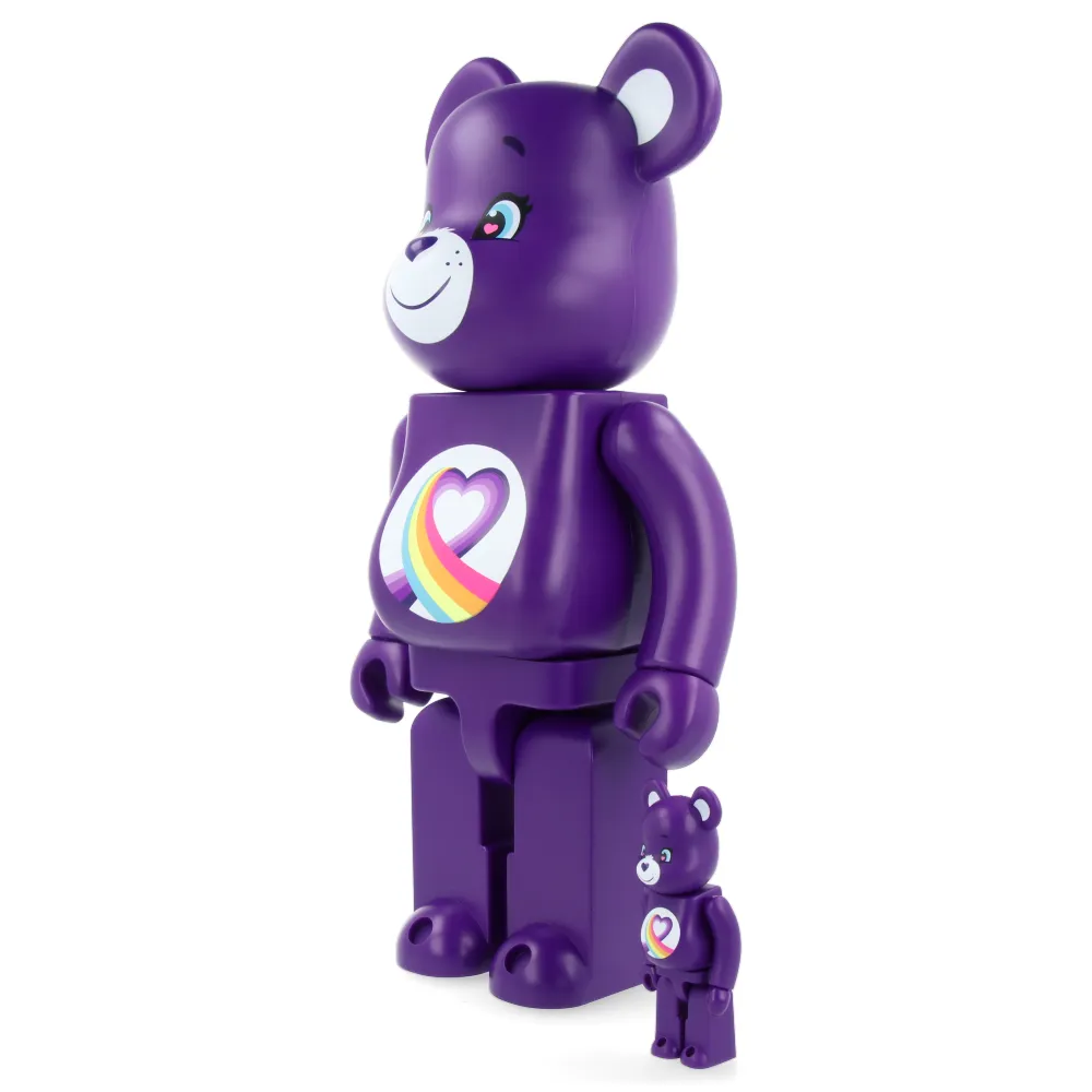 400%   100% Bearbrick Rainbow Heart Bear