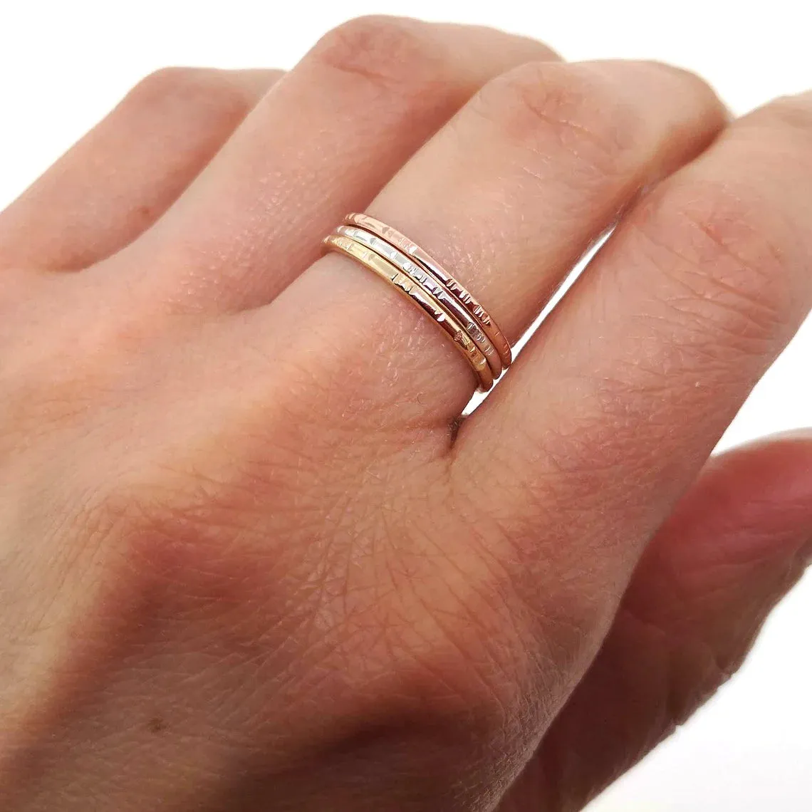 Bague petites lignes argent sterling