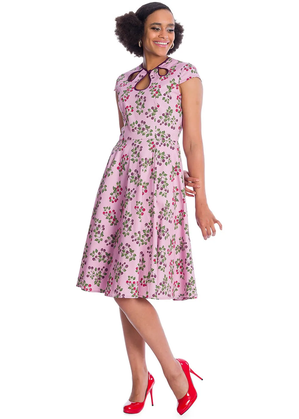 Banned Summer Berry 50's Swing Dress Lilac Purple