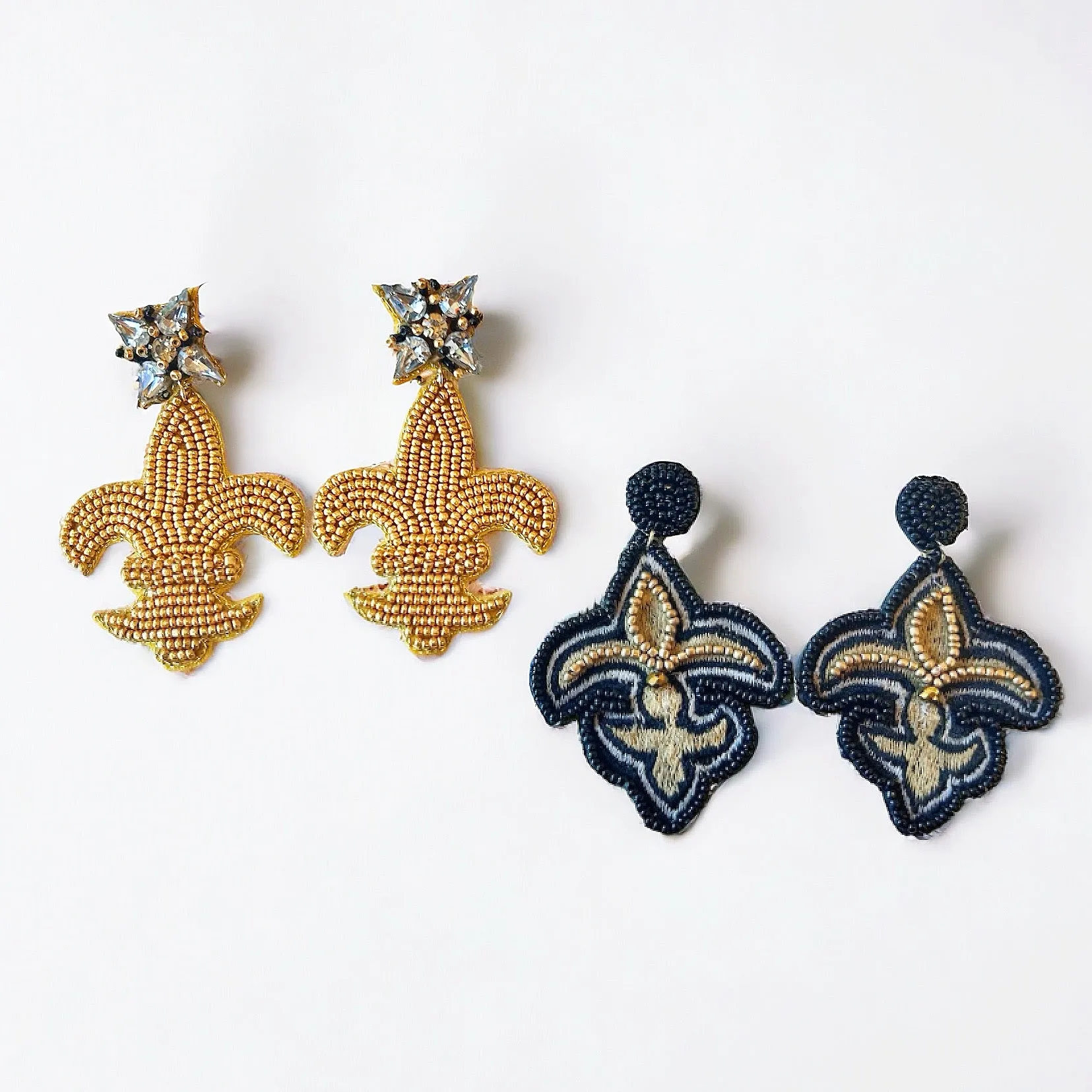 Beaded Fleur-de-lis Earrings