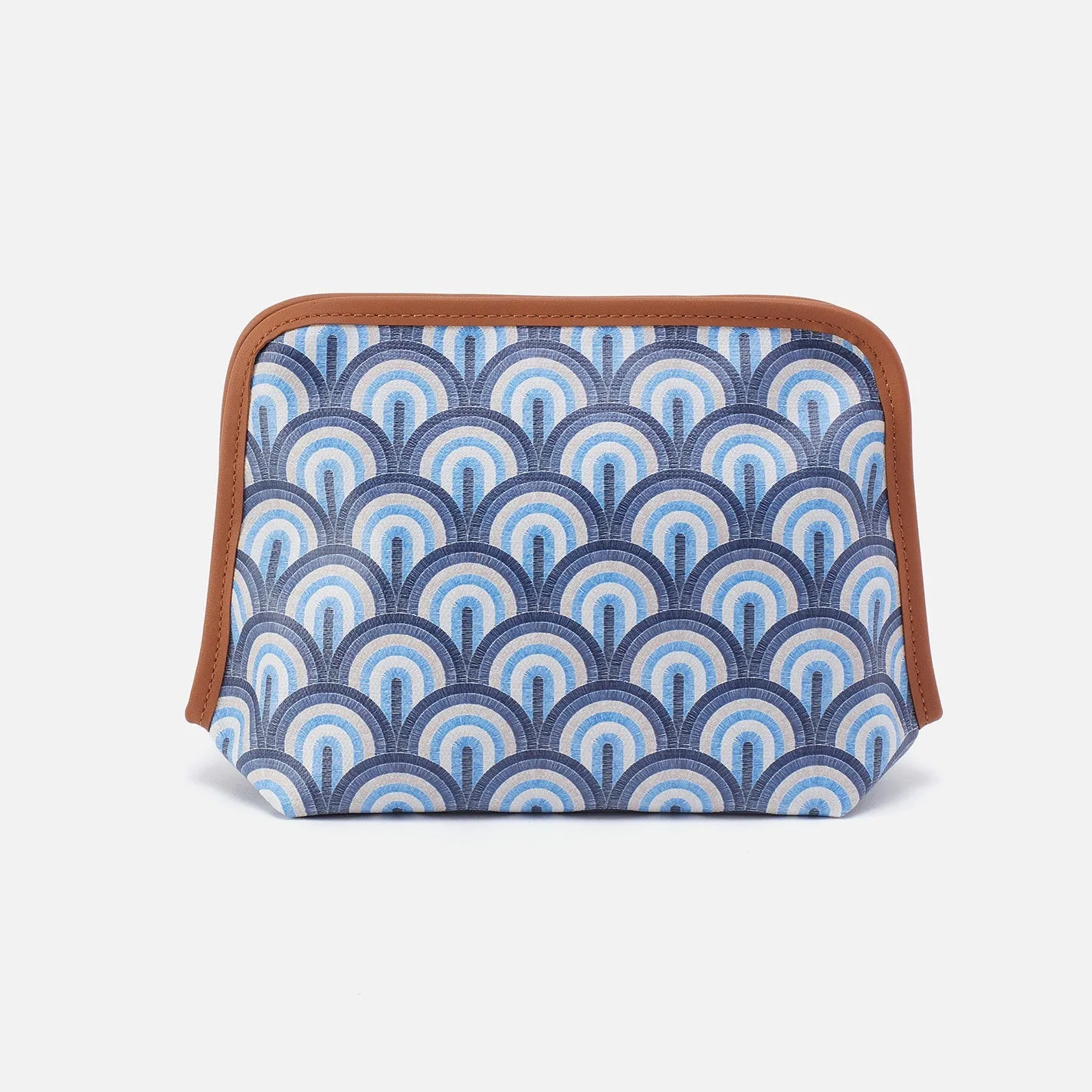 Beauty Cosmetic Pouch In Coated Canvas - Soft Ocean