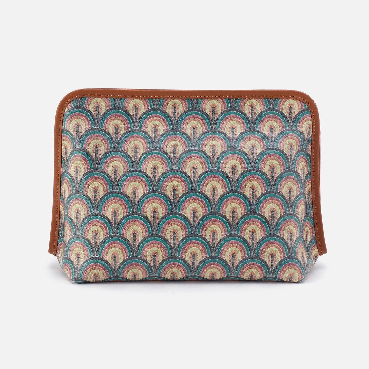 Beauty Large Cosmetic Pouch In Coated Canvas - Teal Temptation