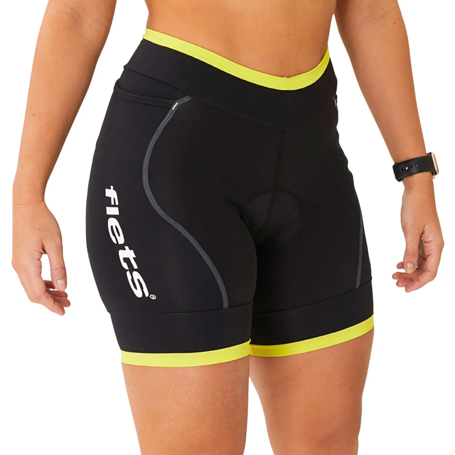 Bermuda Ciclismo Basic - Preto c/ Verde l Fem