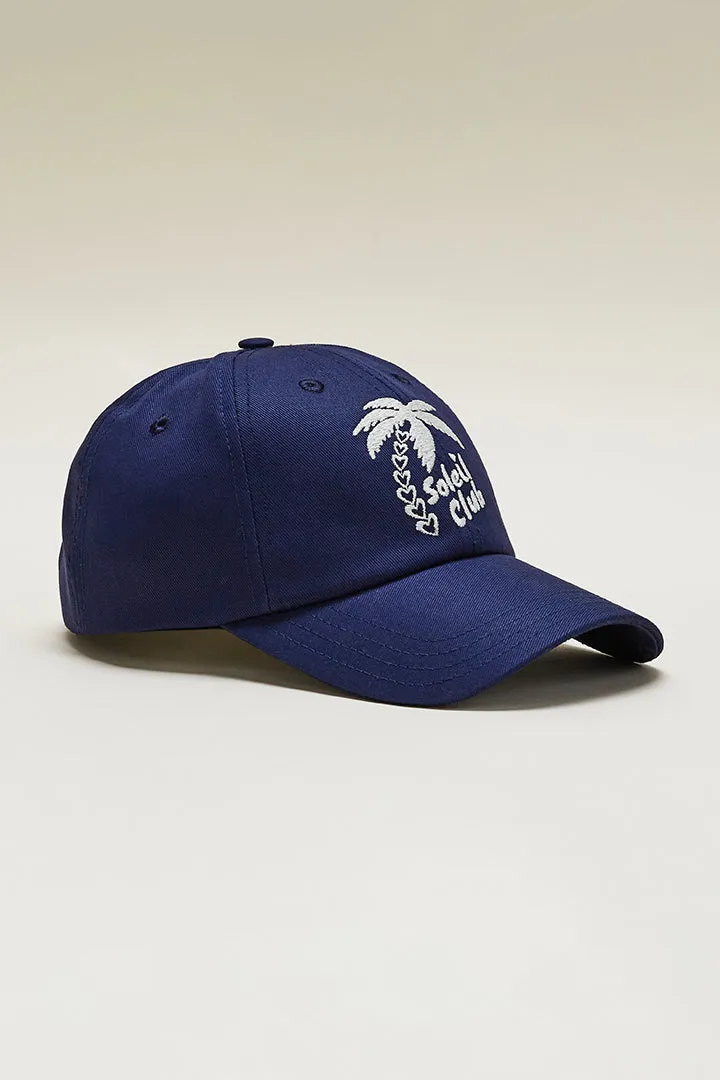 Casquette Soleil Club écru et bleu