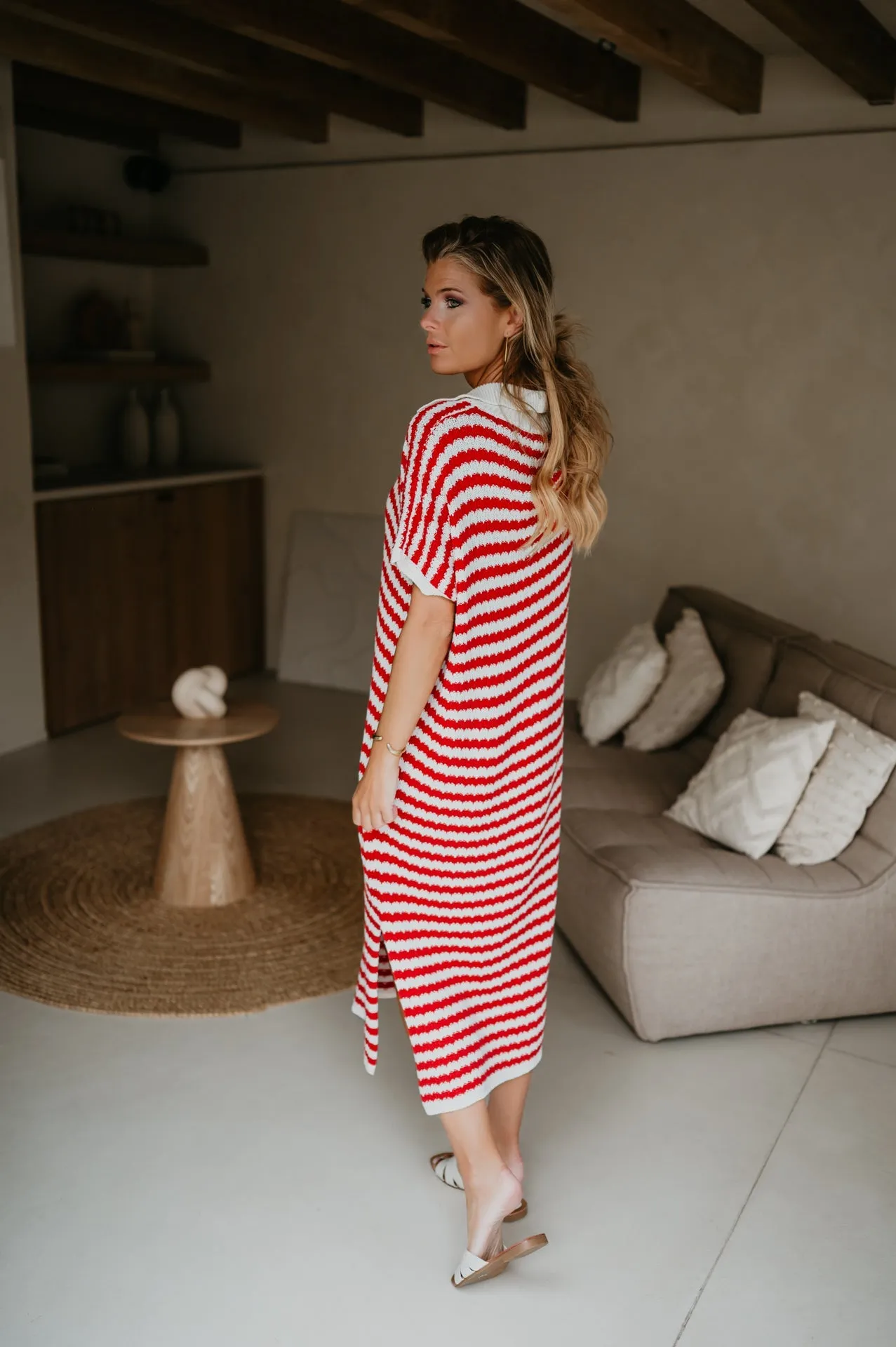 Cello dress I Striped Red