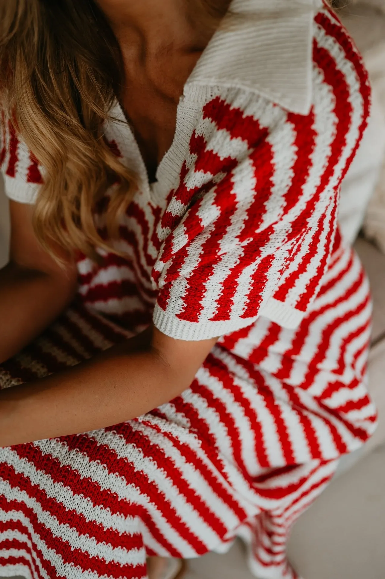 Cello dress I Striped Red