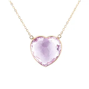 Como Collection 16mm Rose de France Amethyst Heart Pendant