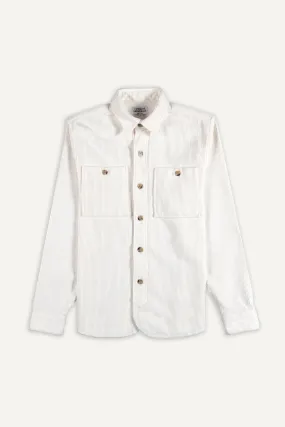 Cuisse de Grenouille White Velvet Corduroy Paris Shirt