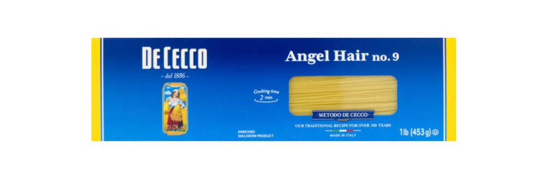 De Cecco Angel Hair, Capellini, #9, 1 LB | 453g / 20-Packages Per Case