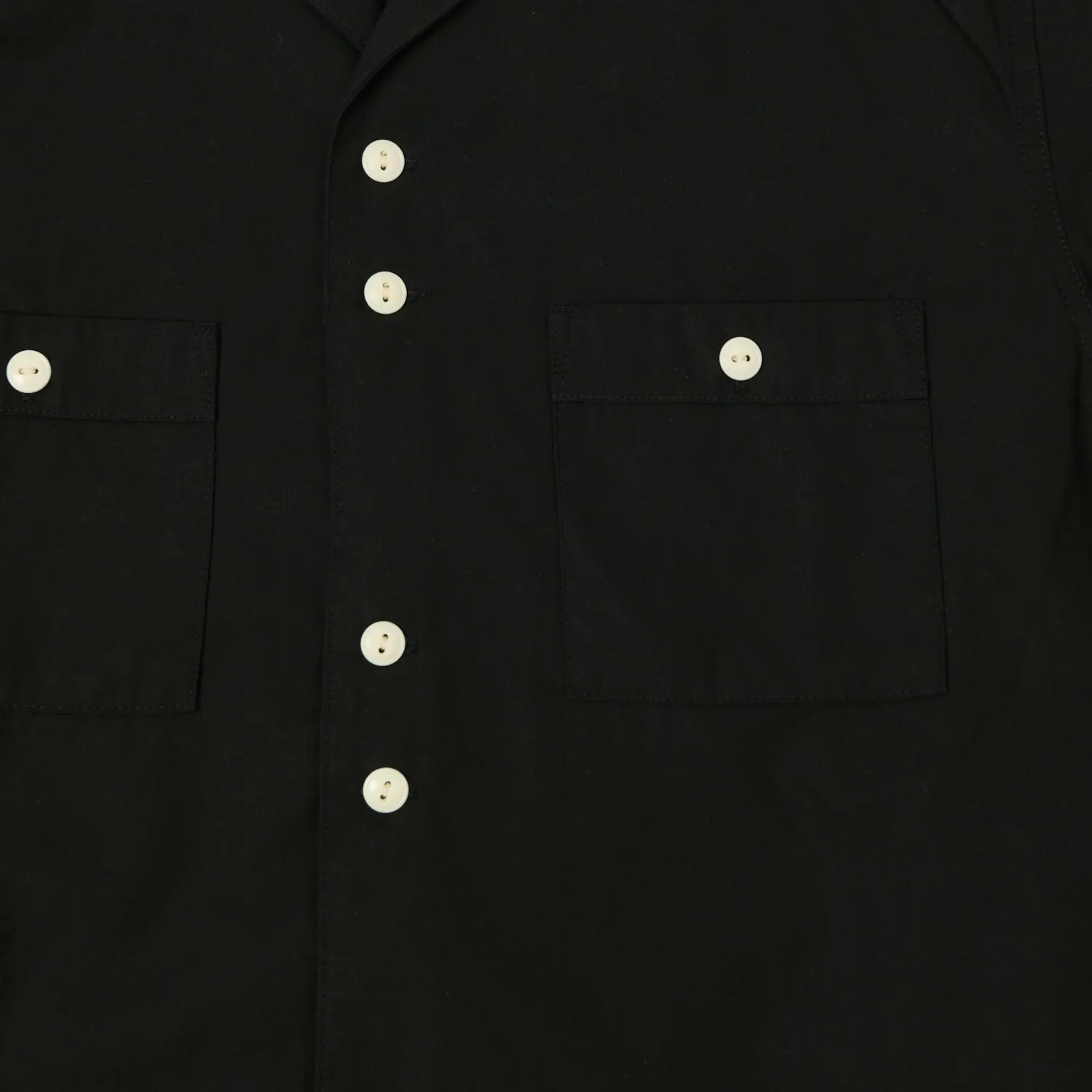 Freewheelers 'Benny' Open Collared S/S Shirt - Rude Black