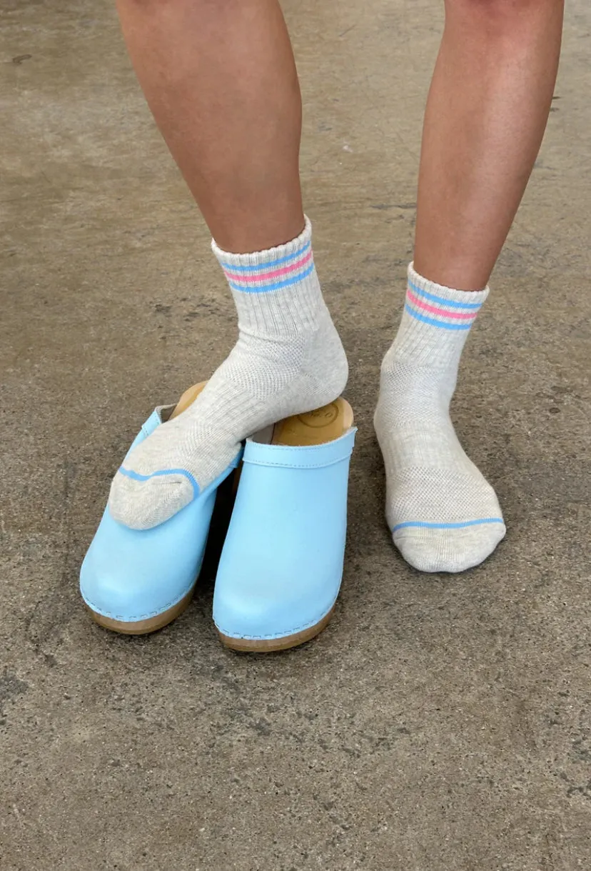 GIRLFRIEND SOCKS - PINK/BLUE STRIPE