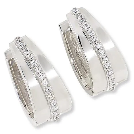 Katharine McPhee Tapered Hugger Hoop Earrings - Sterling Silver