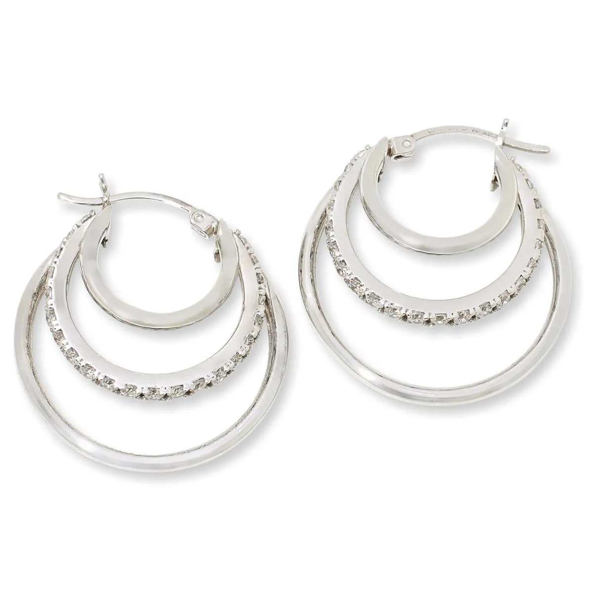 Katharine McPhee Triple-Tiered Hoop Earrings - Sterling Silver