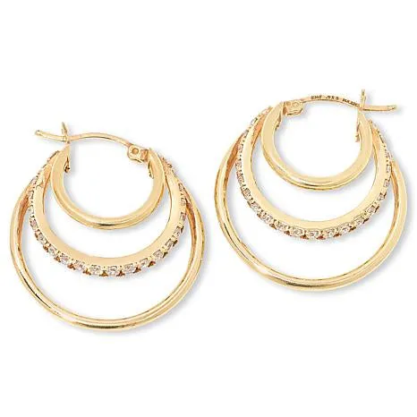 Katharine McPhee Triple-Tiered Hoop Earrings - Sterling Silver