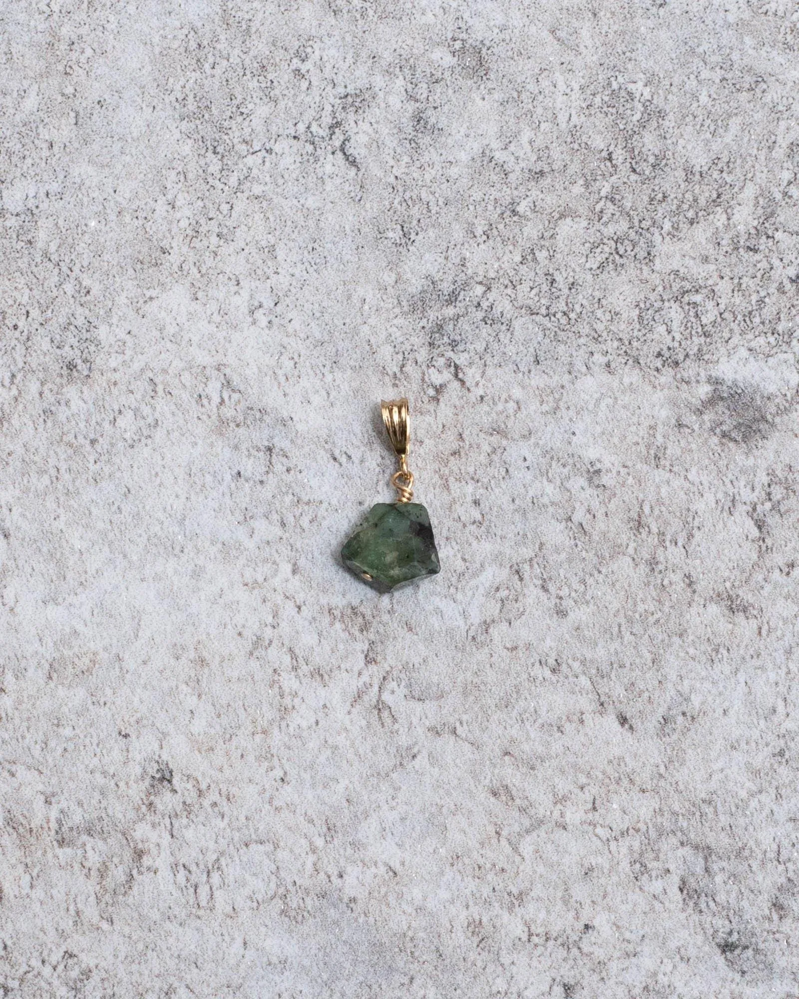 Necklace Charm May Emerald Gold Filled