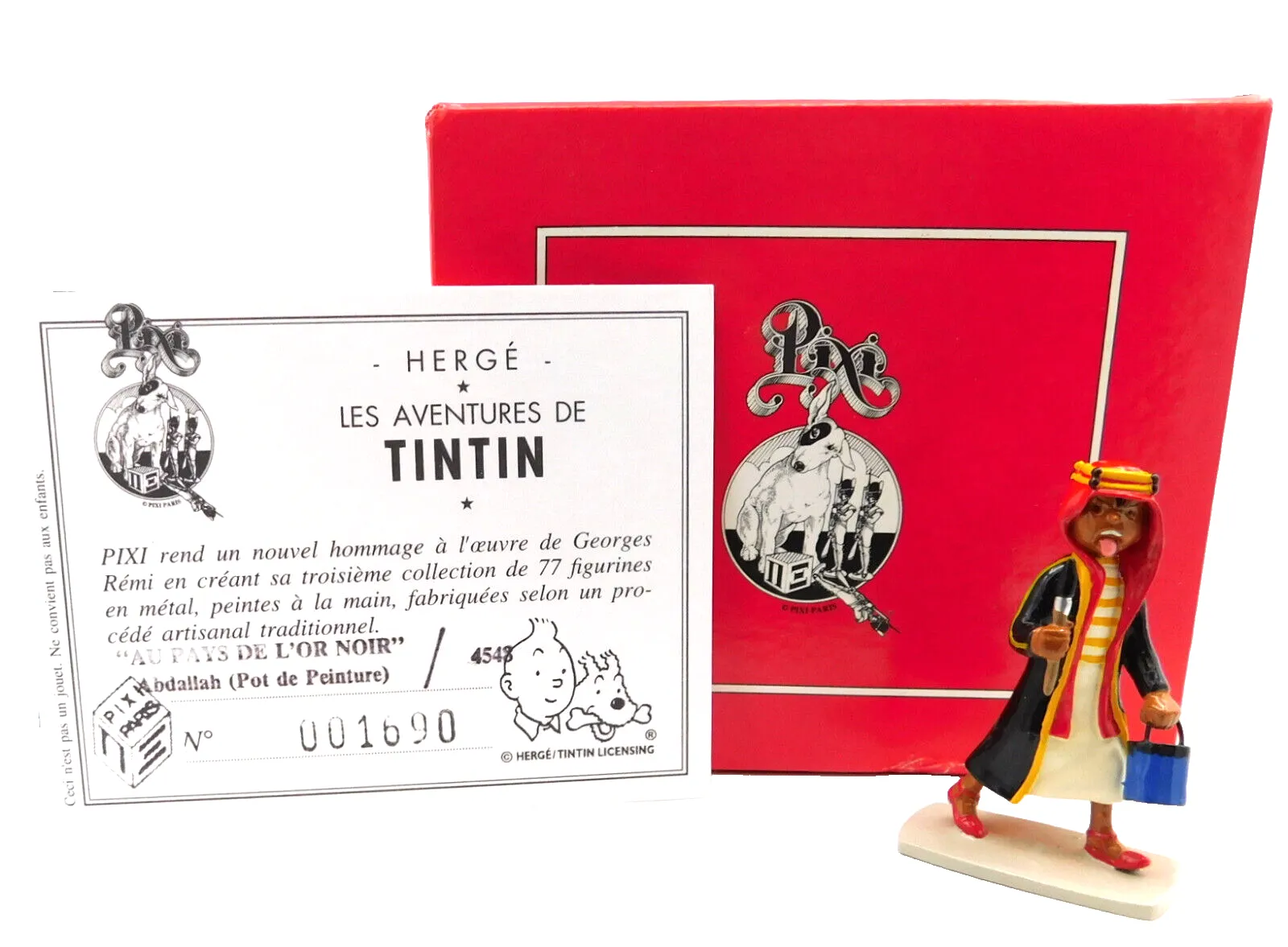 Pixi Tintin Figurine 4548 "Abdallah Peinture" 1994 Rare Metal Figure Herge