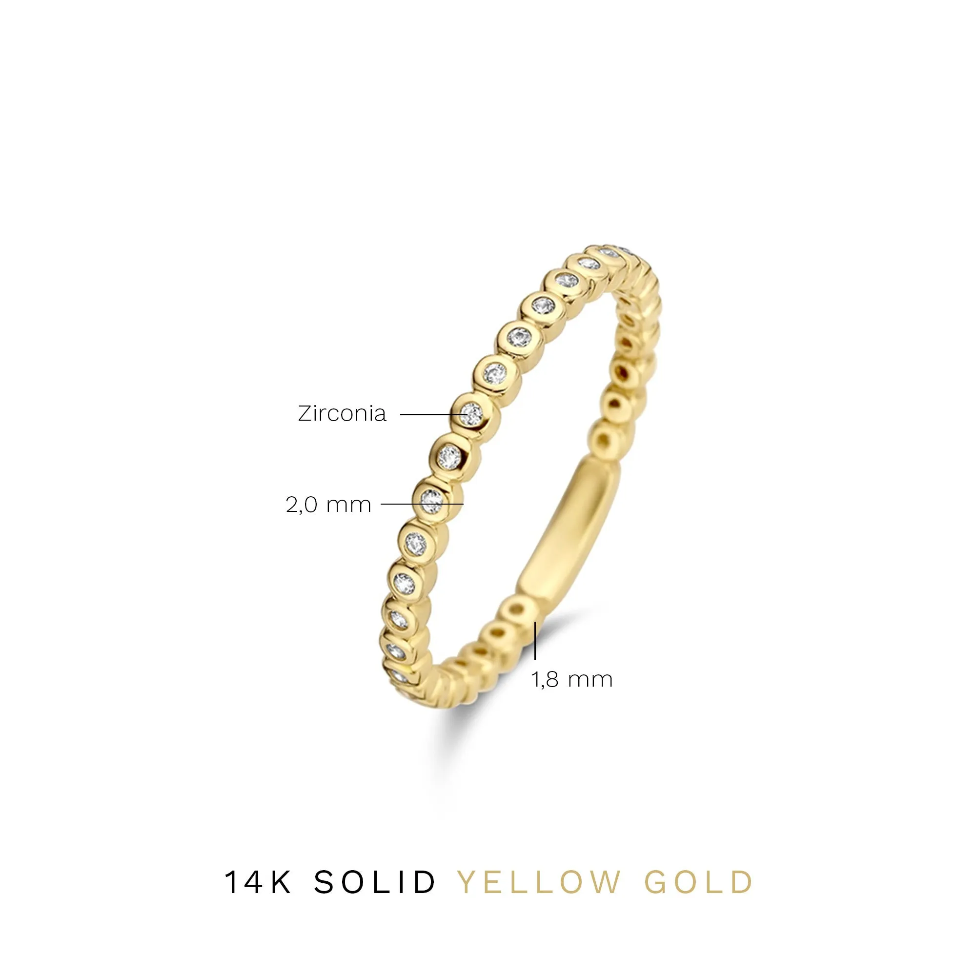 Rivoli Aélys 14 karat gold ring with zirconia stones