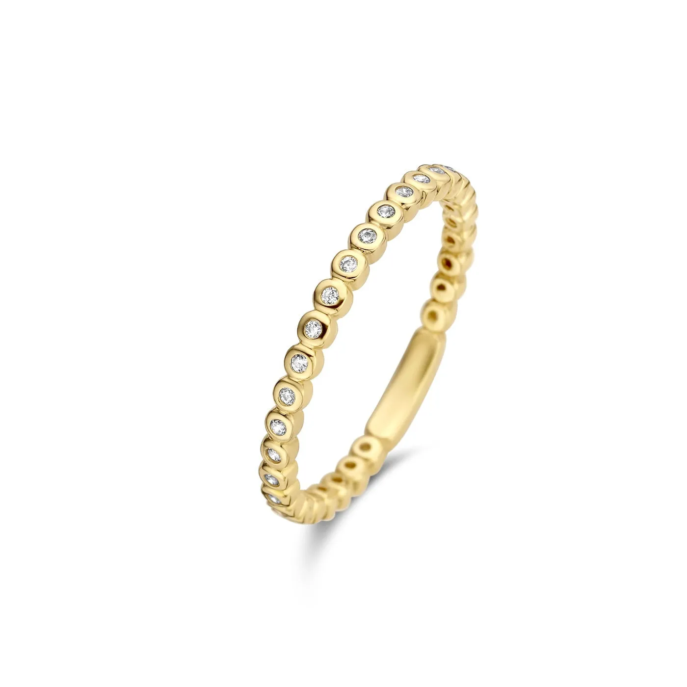 Rivoli Aélys 14 karat gold ring with zirconia stones