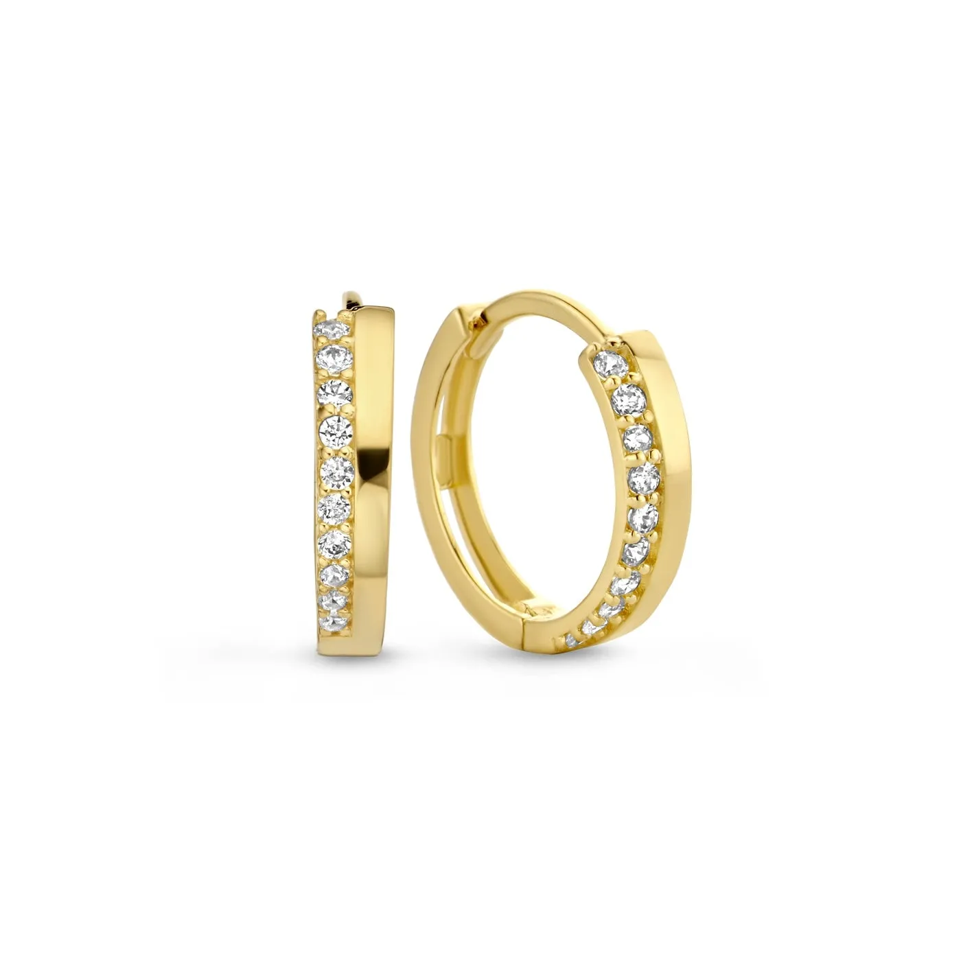 Rivoli Esmée 14 karat gold hoop earrings with zirconia stones