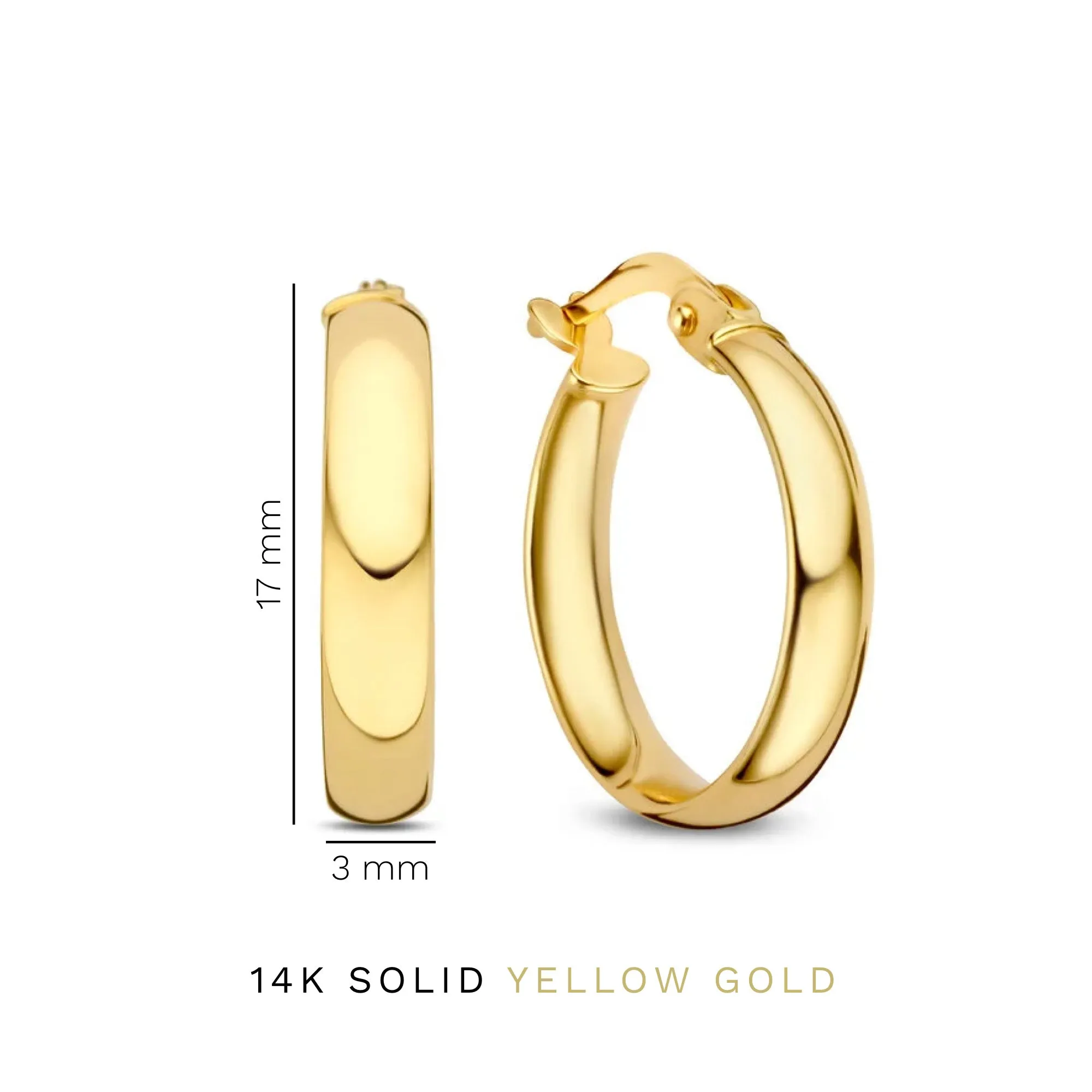 Rivoli Estrella 14 karat gold hoop earrings (14 mm)