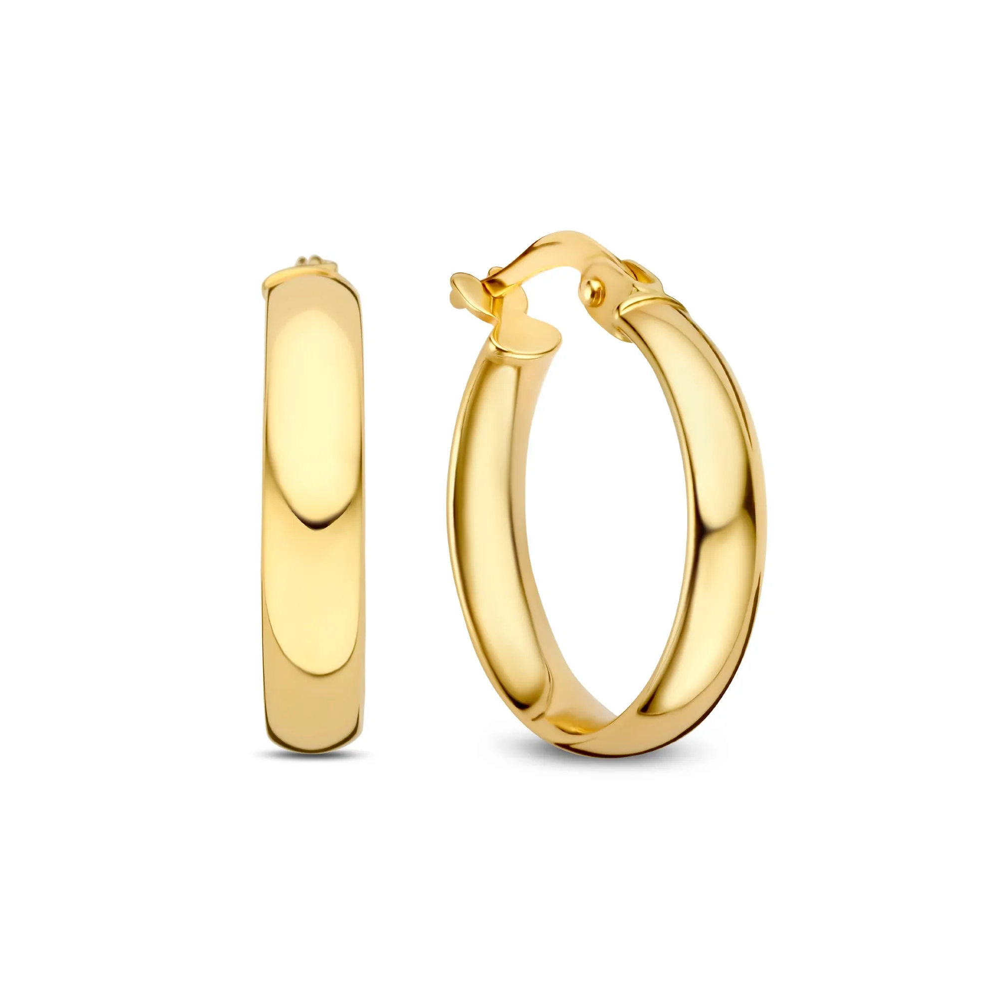 Rivoli Estrella 14 karat gold hoop earrings (14 mm)