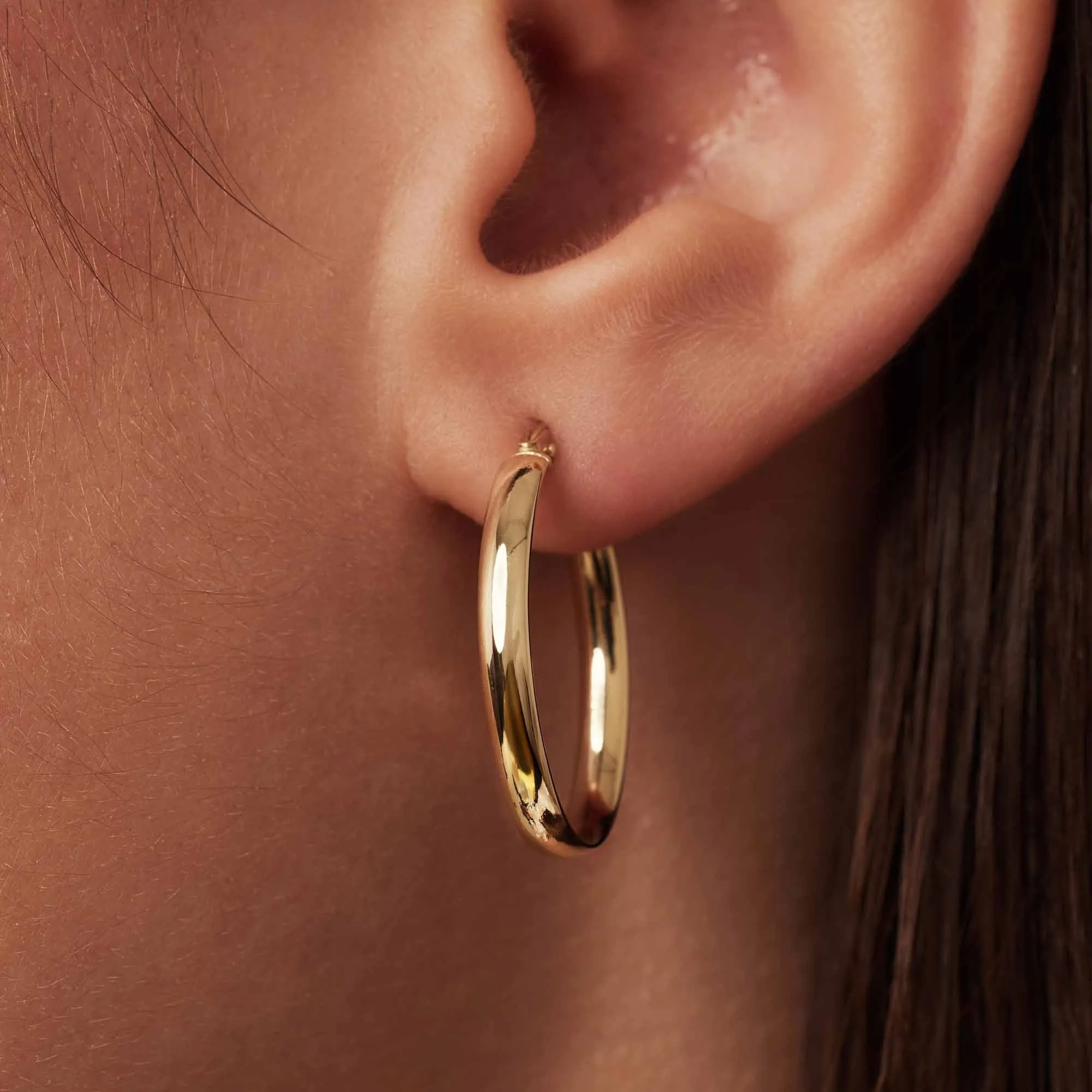 Rivoli Flori 14 karat gold hoop earrings (22 mm)