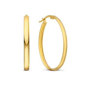 Rivoli Flori 14 karat gold oval hoop earrings (32 mm)