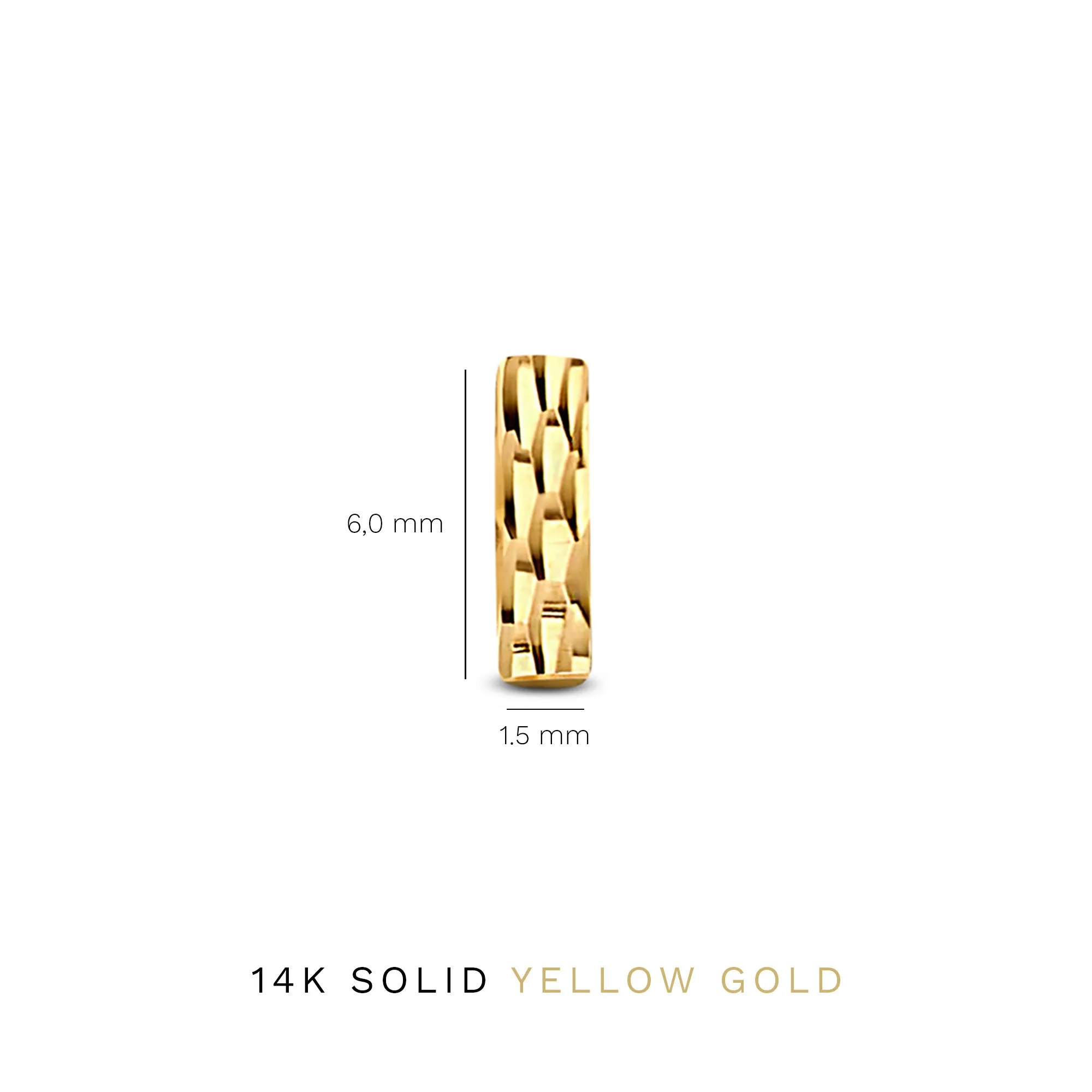 Rivoli Laura 14 karat gold stud ear studs with diamond cut